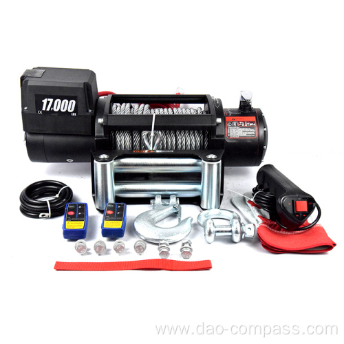 12v 17000 lbs electric truck winch